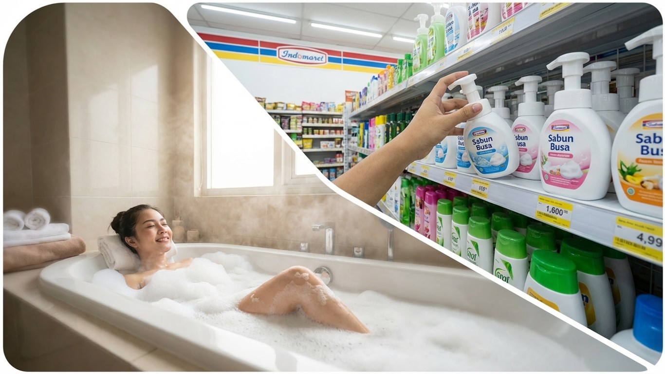 manfaat sabun busa untuk bathtub di indomaret