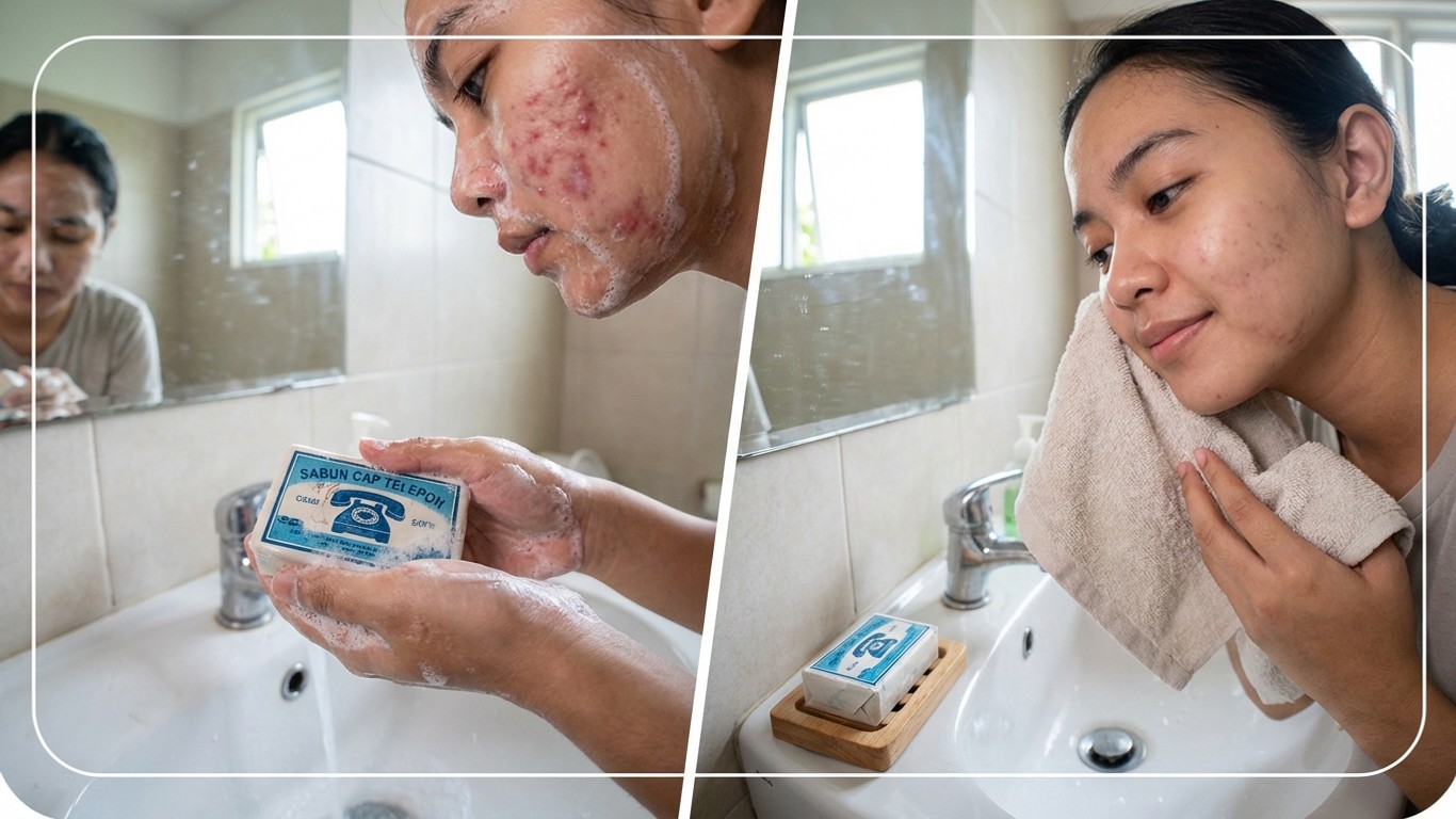 manfaat sabun cap telepon untuk jerawat