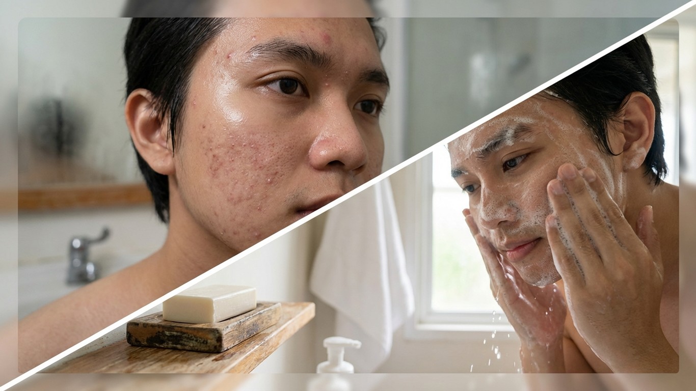 manfaat sabun cuci muka untuk wajah berjerawat pasir