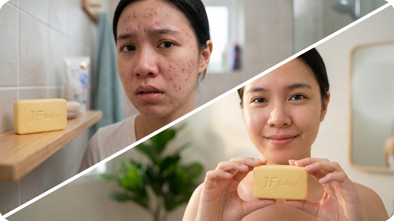 manfaat sabun jf sulfur untuk muka berjerawat
