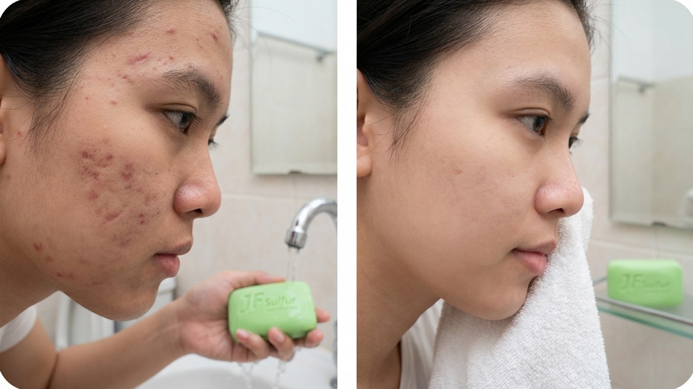 manfaat sabun jf untuk bekas jerawat
