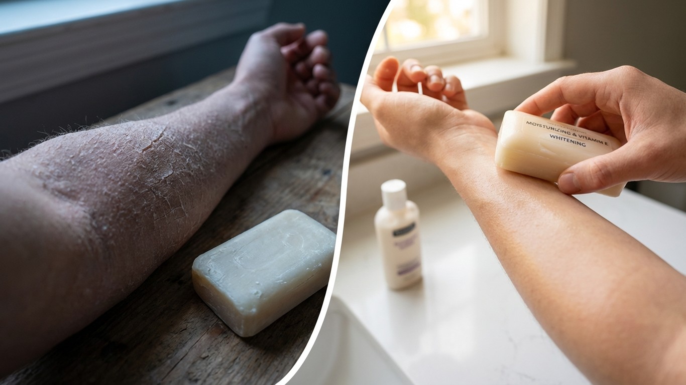 manfaat sabun mengandung pelembab vitamin dan pemutih untuk kulit sangat kering