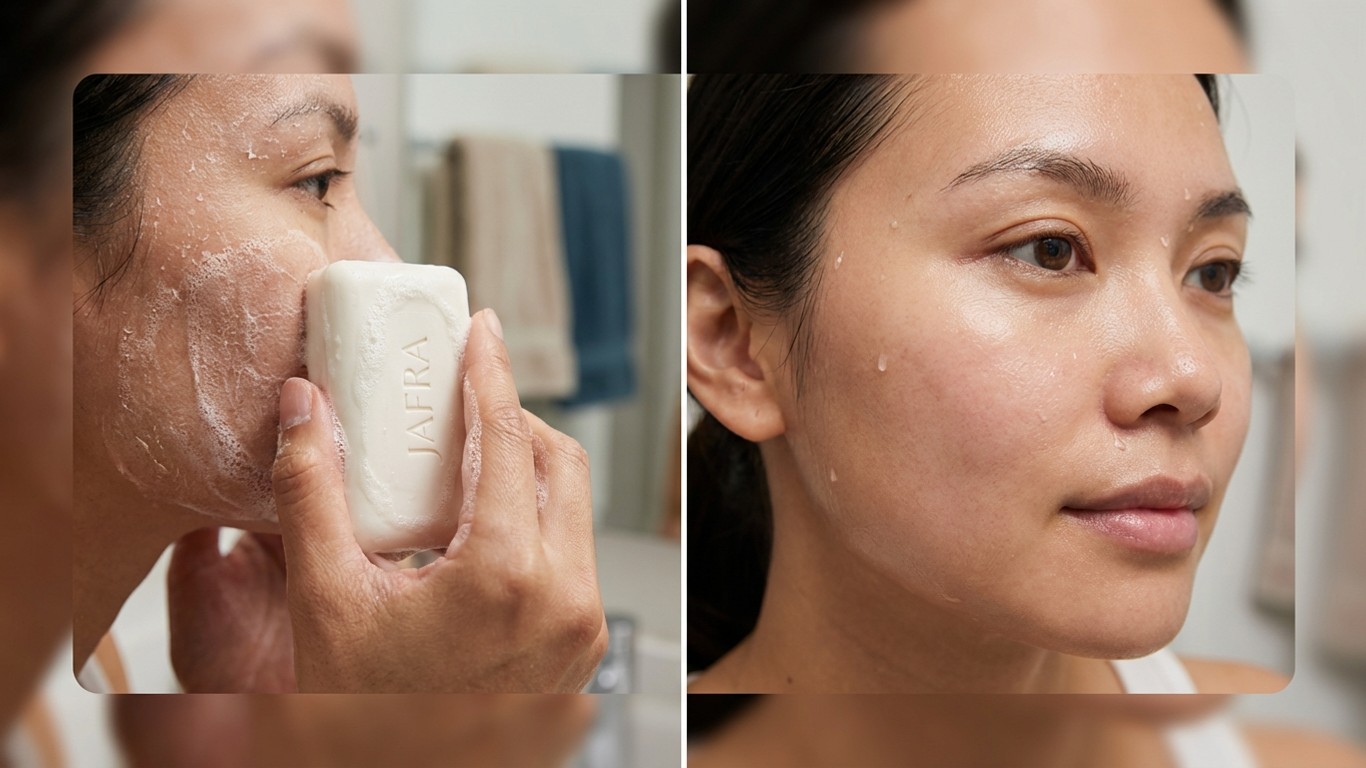 manfaat sabun muka jafra untuk kulit kering