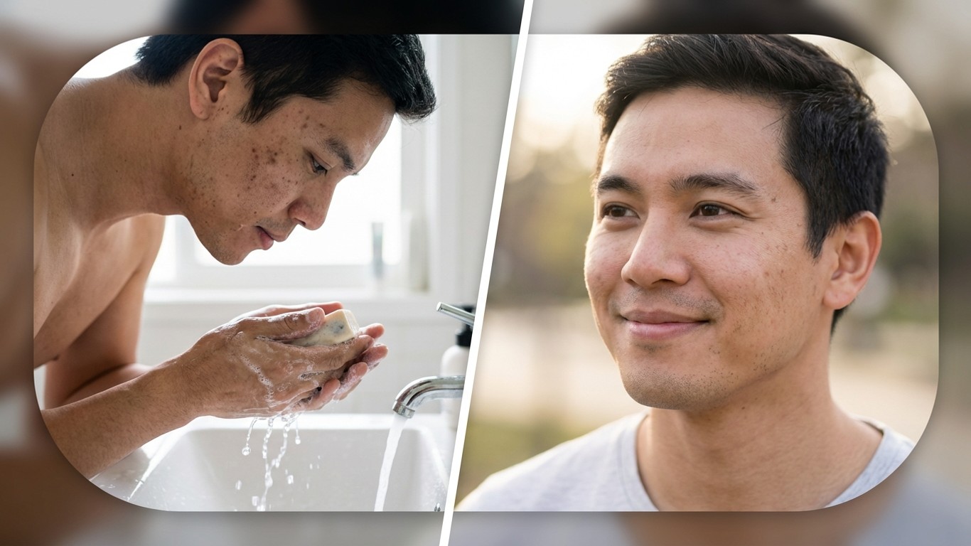manfaat sabun muka penghilang flek hitam untuk pria