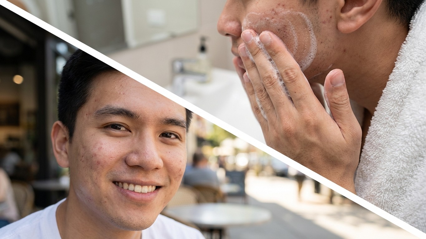 manfaat sabun muka pria untuk menghilangkan bekas jerawat