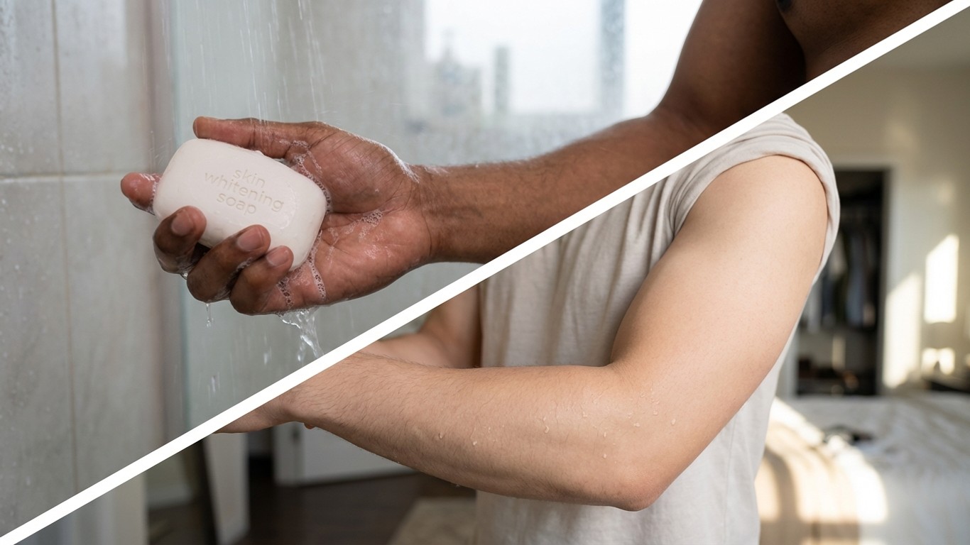 manfaat sabun pemutih kulit badan pria